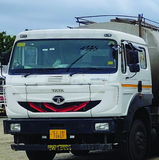 Tanker parked in the Radha Shyam Logistics yard